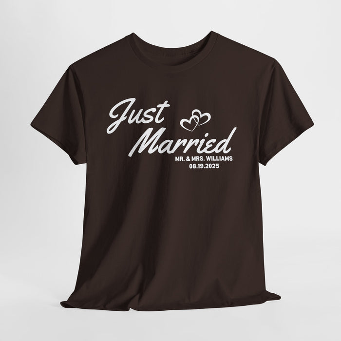 Personalized Just Married Shirt, Custom Wedding Shirt, Mr. and Mrs. Shirt, Newly Wed Shirt, Husband and Wife Shirt, Couple Matching Tee