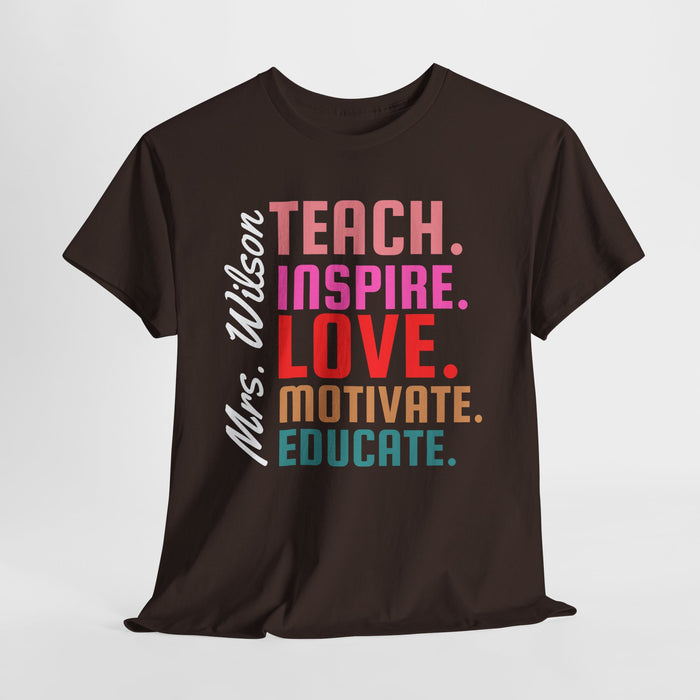 Personalized Name Teacher Shirt, Custom Teacher Shirt, Kindergarten Teacher Gift, Gift for Educators, Teacher Appreciation, Teacher's Day