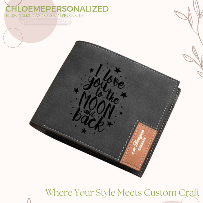 Men's Custom Photo Engraved Wallet - Black