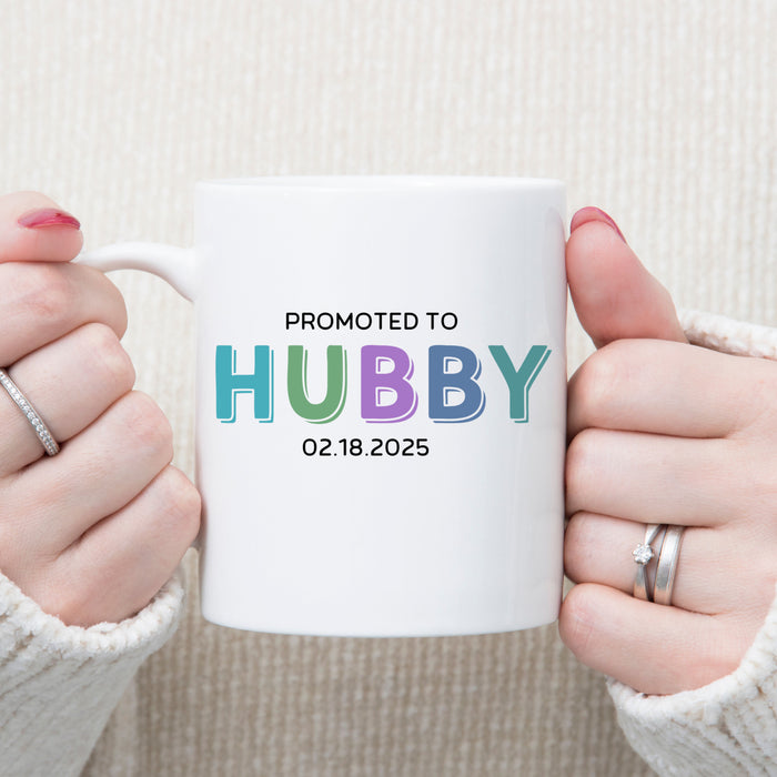 Personalized Mr & Mrs Mug, Husband and Wife Mug, Promoted to Wifey Hubby, Custom Mr. Mrs Mug, New Bride and Groom Gift, Valentines Gift
