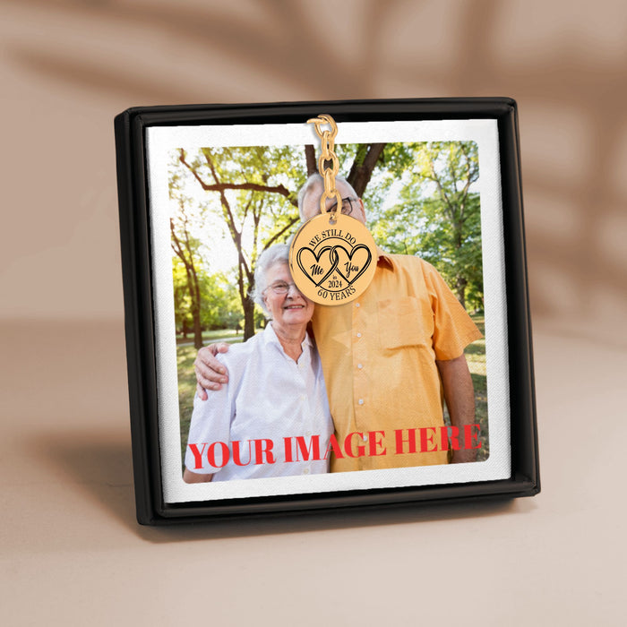60th Anniversary Gift for Him or Her – Coin Keychain for 60 Years of Love – Diamond-Inspired Keepsake for Wife, Husband, Partner