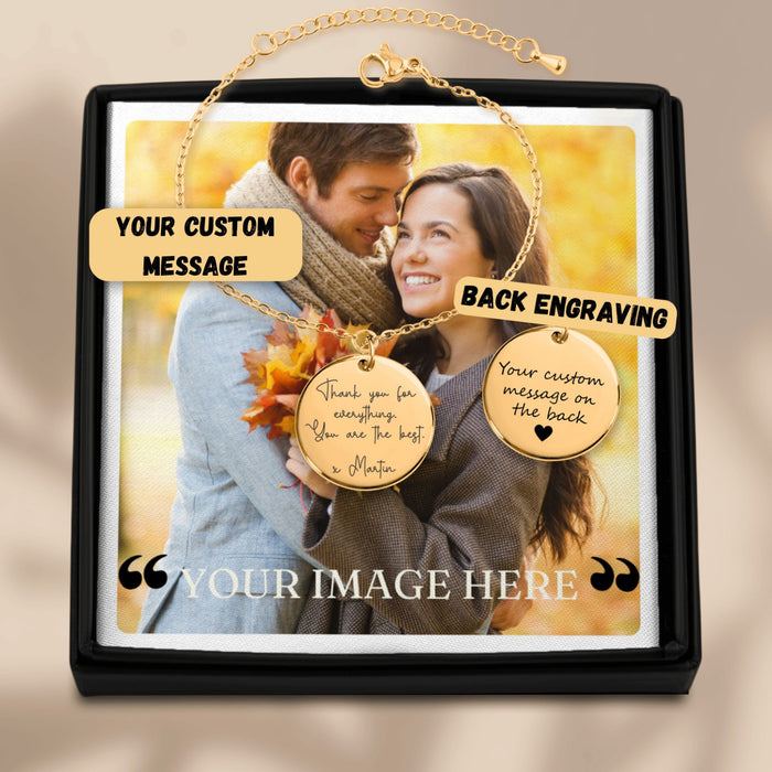 Custom Message Bracelet – Personalized Engraved Jewelry with Your Special Quote or Text, Ideal for Gifts & Meaningful Moments