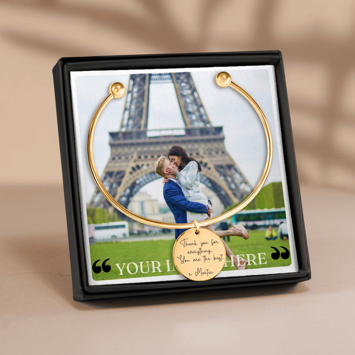 Custom Message Bangle – Personalized Engraved Bracelet with Your Special Quote or Message, Perfect for Gifts & Daily Inspiration