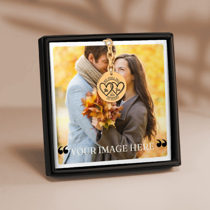 20th Anniversary Gift for Him or Her – Coin Keychain for 20 Years of Love – Custom Keepsake for Husband, Wife, Partner – Unique Token