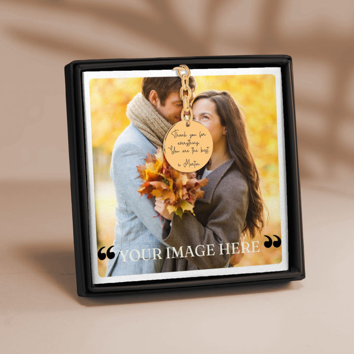 Custom Message Keychain – Personalized Engraved Keychain for Gifts, Inspirational Quotes, or Special Dates