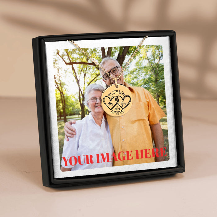 60th Anniversary Gift for Her – Diamond-Inspired Coin Necklace – 60 Years of Love Jewelry for Wife, Mom, Women – Elegant Keepsake