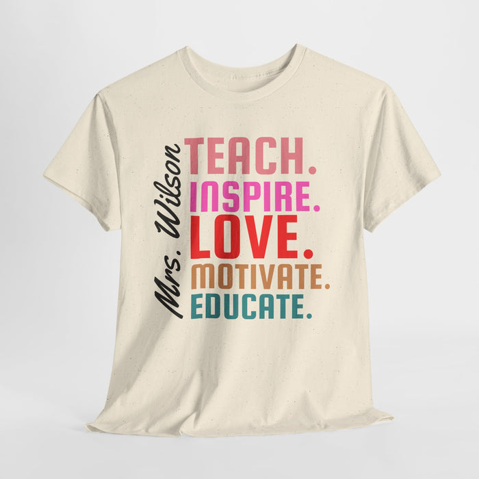 Personalized Name Teacher Shirt, Custom Teacher Shirt, Kindergarten Teacher Gift, Gift for Educators, Teacher Appreciation, Teacher's Day