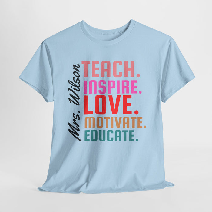 Personalized Name Teacher Shirt, Custom Teacher Shirt, Kindergarten Teacher Gift, Gift for Educators, Teacher Appreciation, Teacher's Day