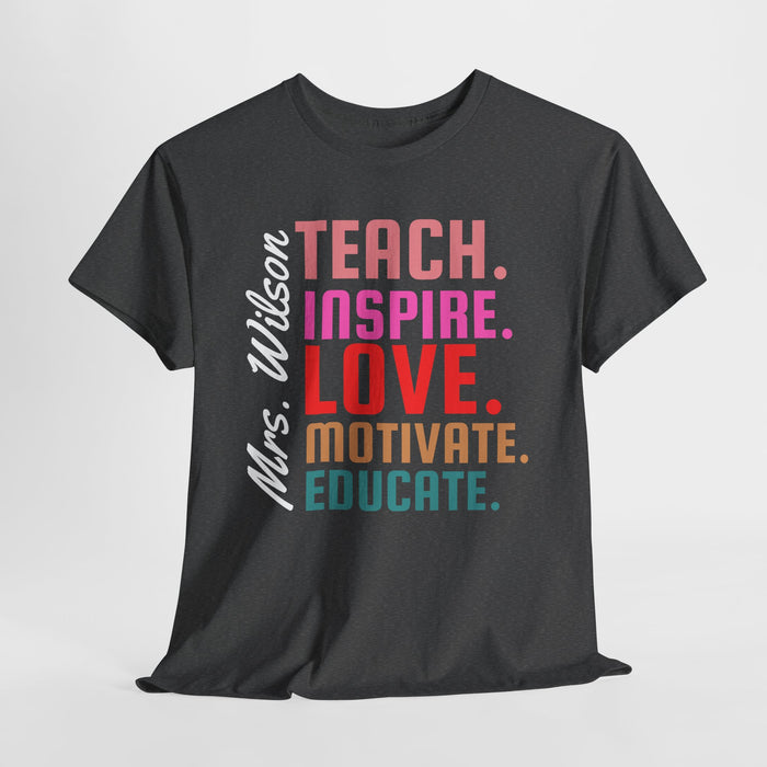 Personalized Name Teacher Shirt, Custom Teacher Shirt, Kindergarten Teacher Gift, Gift for Educators, Teacher Appreciation, Teacher's Day