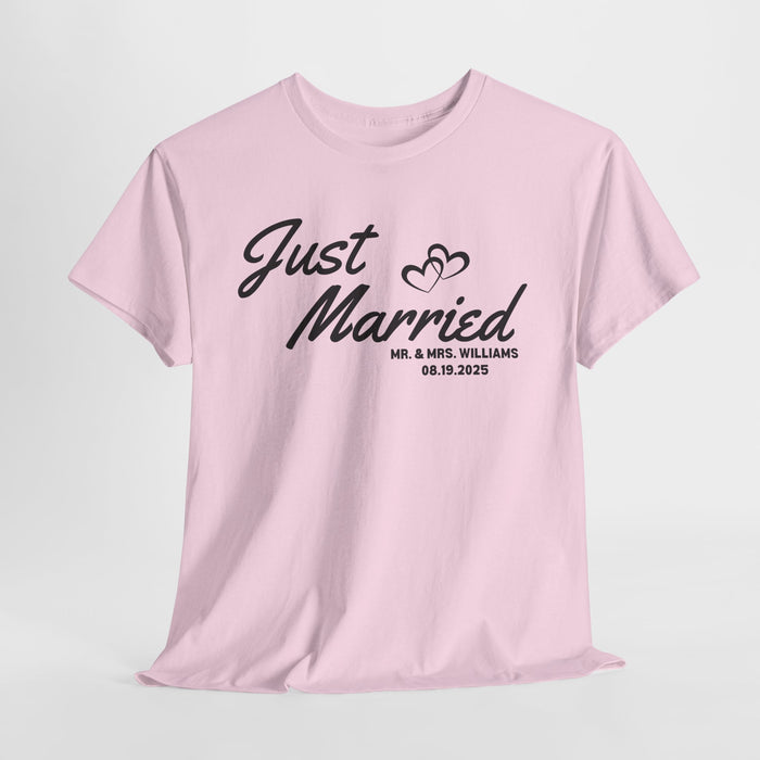 Personalized Just Married Shirt, Custom Wedding Shirt, Mr. and Mrs. Shirt, Newly Wed Shirt, Husband and Wife Shirt, Couple Matching Tee