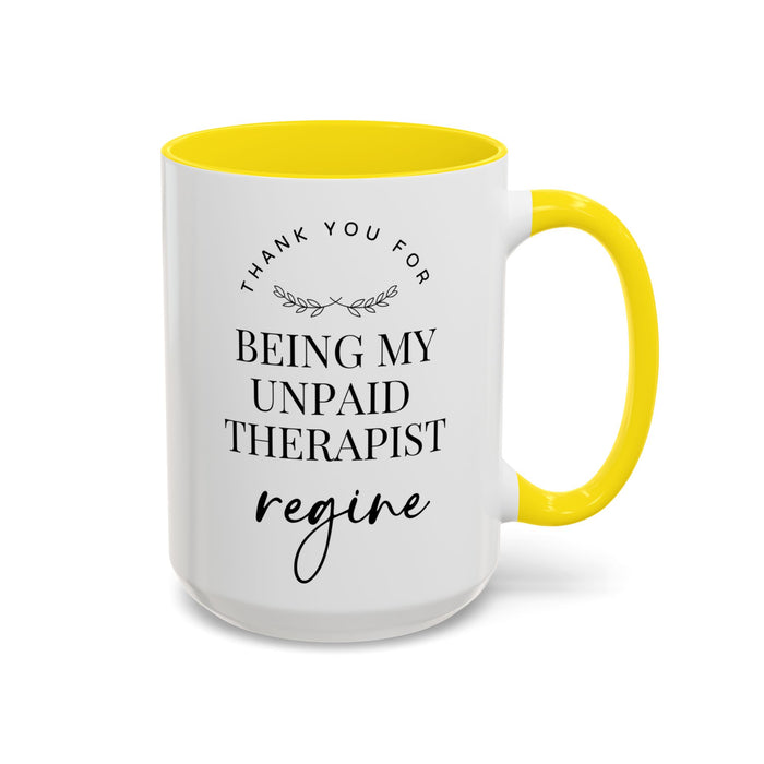 Personalized Best friend Name Mug, Custom Besties Mug, Thank you Mug, Unpaid Therapist Mug, Partner in Crime Mug, Best friend Appreciation Mug
