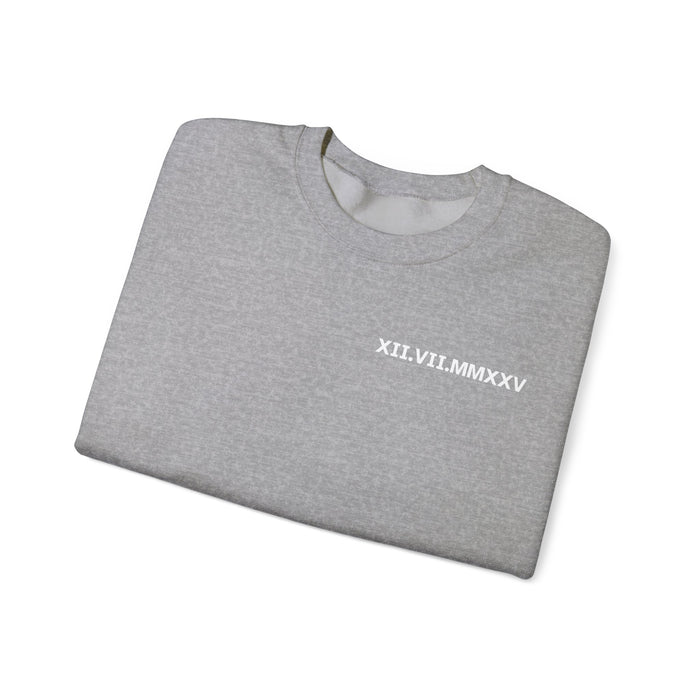 Custom Roman Numeral Sweatshirt Couples Gift Personalized Date Initial On Sleeve Engagements Anniversaries Bachelorette's Wedding