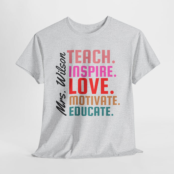 Personalized Name Teacher Shirt, Custom Teacher Shirt, Kindergarten Teacher Gift, Gift for Educators, Teacher Appreciation, Teacher's Day
