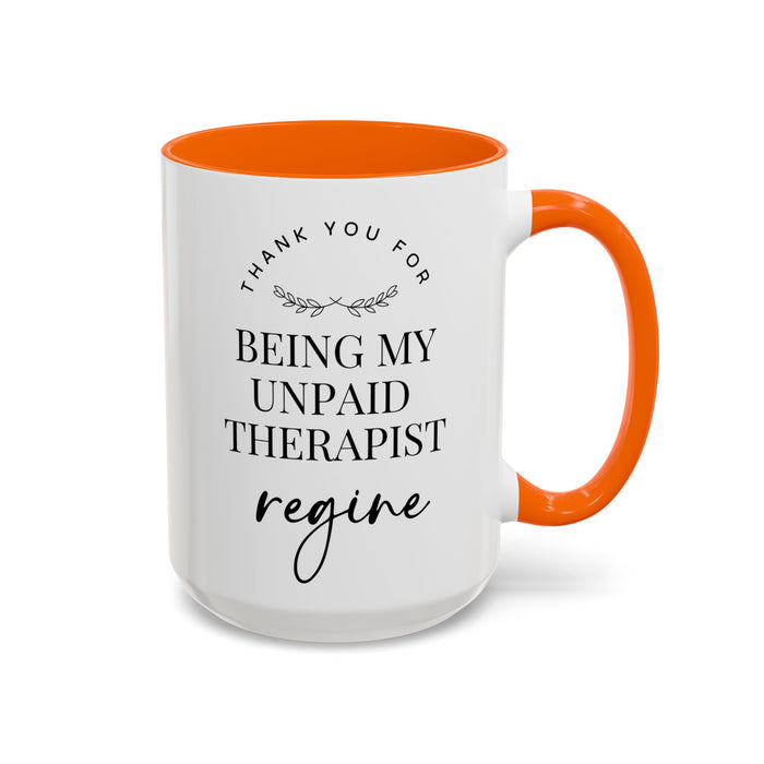 Personalized Best friend Name Mug, Custom Besties Mug, Thank you Mug, Unpaid Therapist Mug, Partner in Crime Mug, Best friend Appreciation Mug