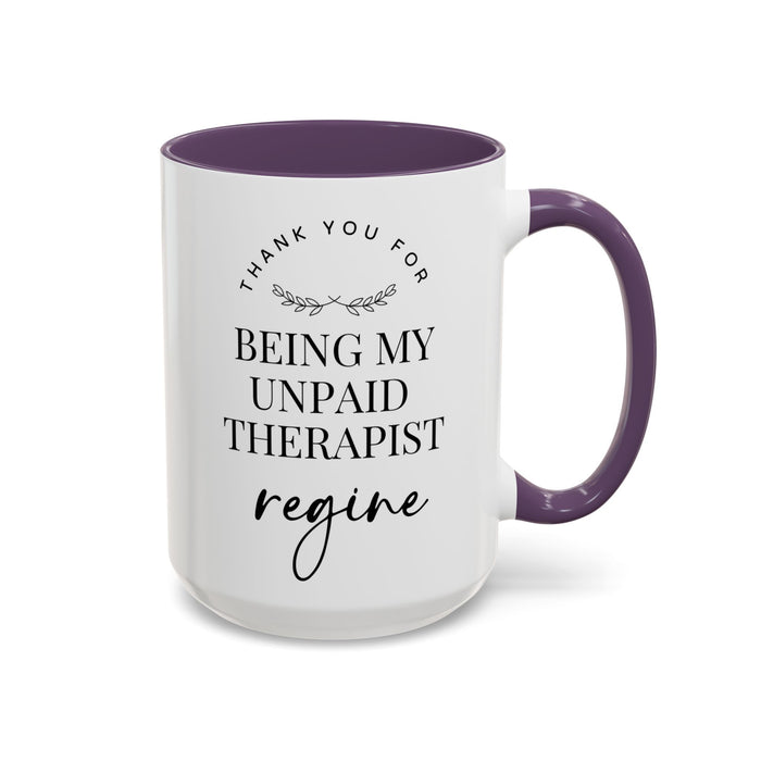 Personalized Best friend Name Mug, Custom Besties Mug, Thank you Mug, Unpaid Therapist Mug, Partner in Crime Mug, Best friend Appreciation Mug