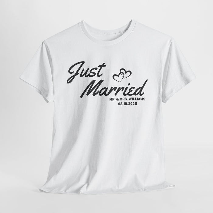 Personalized Just Married Shirt, Custom Wedding Shirt, Mr. and Mrs. Shirt, Newly Wed Shirt, Husband and Wife Shirt, Couple Matching Tee