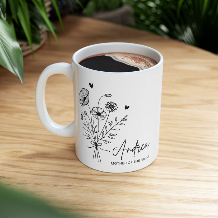 Personalized Wedding Mug, Custom Mother of the Bride Mug, Groomsmaid Mug, Newly Weds Gift, Briday Party Mug, Bridesmaid Mug, Made of Honor