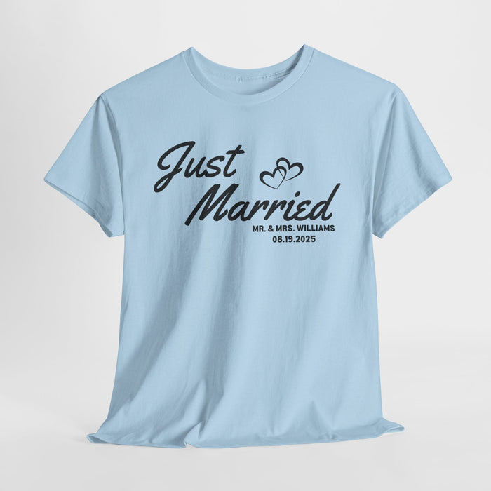 Personalized Just Married Shirt, Custom Wedding Shirt, Mr. and Mrs. Shirt, Newly Wed Shirt, Husband and Wife Shirt, Couple Matching Tee