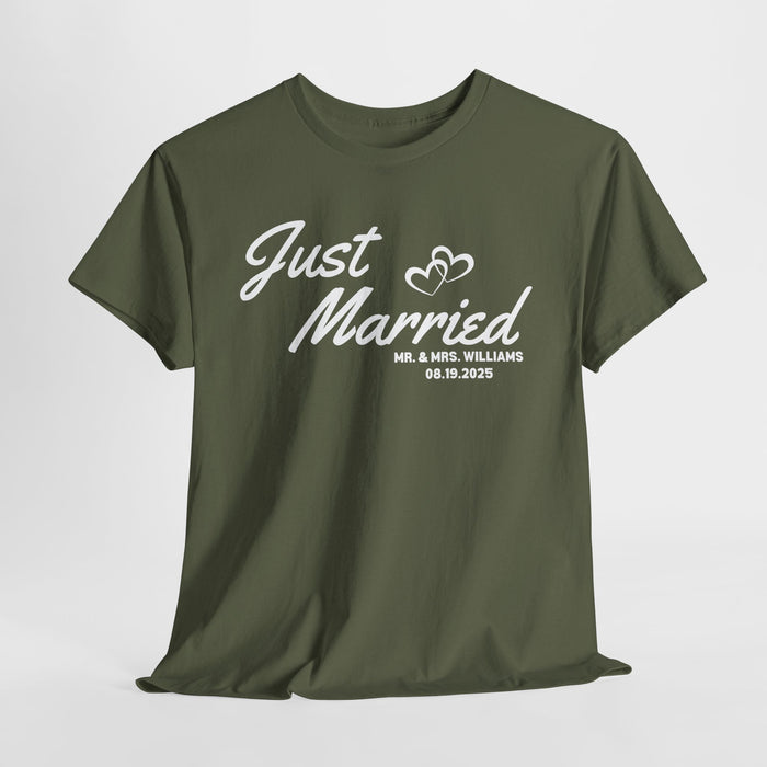 Personalized Just Married Shirt, Custom Wedding Shirt, Mr. and Mrs. Shirt, Newly Wed Shirt, Husband and Wife Shirt, Couple Matching Tee
