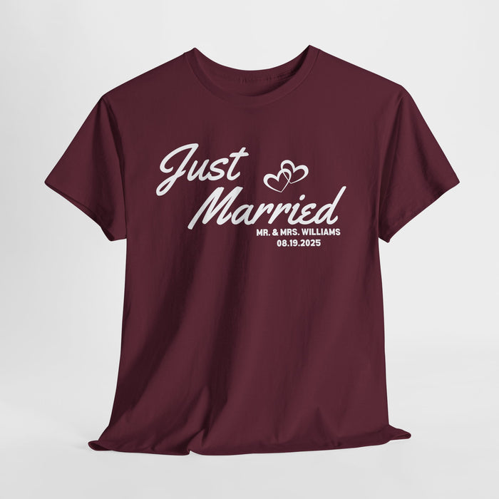 Personalized Just Married Shirt, Custom Wedding Shirt, Mr. and Mrs. Shirt, Newly Wed Shirt, Husband and Wife Shirt, Couple Matching Tee