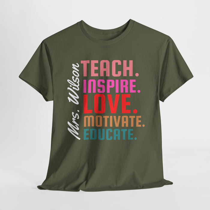 Personalized Name Teacher Shirt, Custom Teacher Shirt, Kindergarten Teacher Gift, Gift for Educators, Teacher Appreciation, Teacher's Day