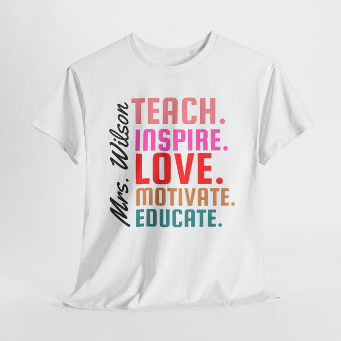 Personalized Name Teacher Shirt, Custom Teacher Shirt, Kindergarten Teacher Gift, Gift for Educators, Teacher Appreciation, Teacher's Day