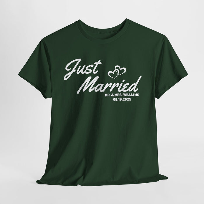 Personalized Just Married Shirt, Custom Wedding Shirt, Mr. and Mrs. Shirt, Newly Wed Shirt, Husband and Wife Shirt, Couple Matching Tee
