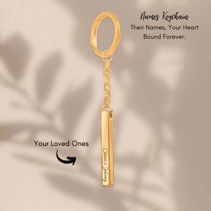 Names Keychain – Personalized Engraved Keychain with Custom Names, Perfect Gift for Loved Ones & Special Occasions