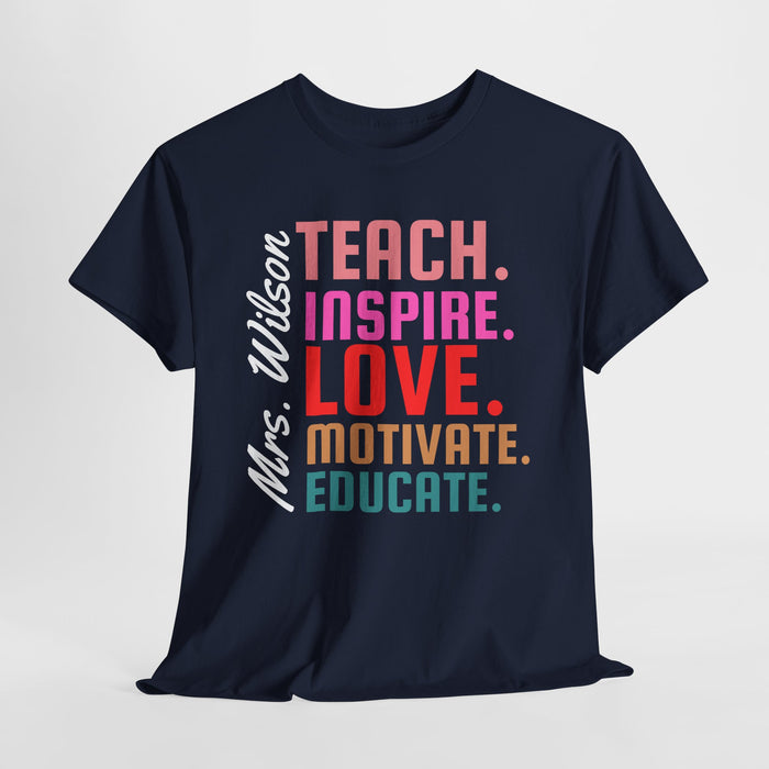 Personalized Name Teacher Shirt, Custom Teacher Shirt, Kindergarten Teacher Gift, Gift for Educators, Teacher Appreciation, Teacher's Day
