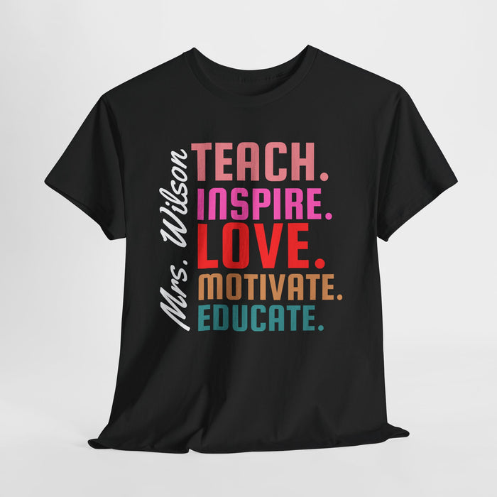 Personalized Name Teacher Shirt, Custom Teacher Shirt, Kindergarten Teacher Gift, Gift for Educators, Teacher Appreciation, Teacher's Day