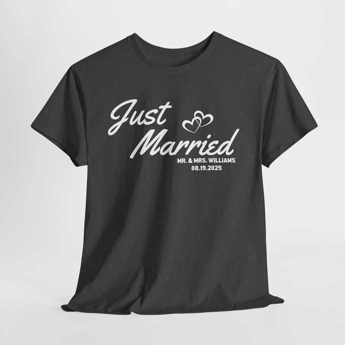 Personalized Just Married Shirt, Custom Wedding Shirt, Mr. and Mrs. Shirt, Newly Wed Shirt, Husband and Wife Shirt, Couple Matching Tee
