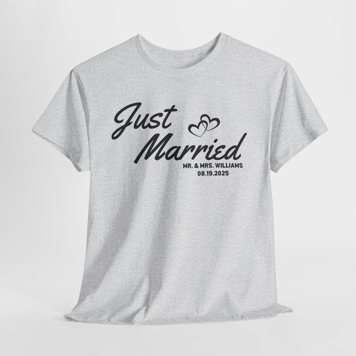 Personalized Just Married Shirt, Custom Wedding Shirt, Mr. and Mrs. Shirt, Newly Wed Shirt, Husband and Wife Shirt, Couple Matching Tee