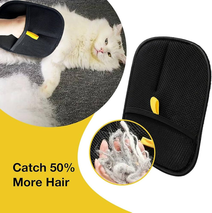 Pet Hair Removal Tool Reusable Static Removal Gloves, Double-Sided Grooming Gloves for Pets, Removes Pet Fur Hair for Carpets