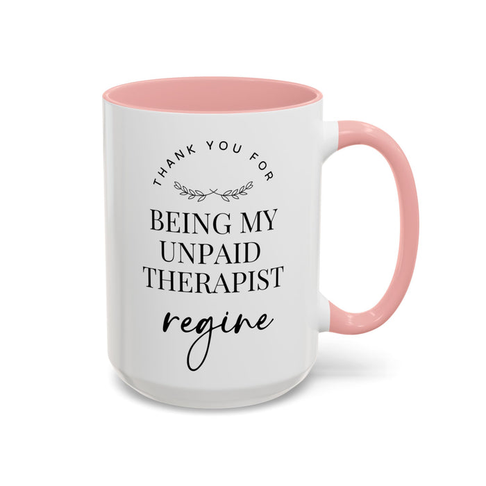 Personalized Best friend Name Mug, Custom Besties Mug, Thank you Mug, Unpaid Therapist Mug, Partner in Crime Mug, Best friend Appreciation Mug