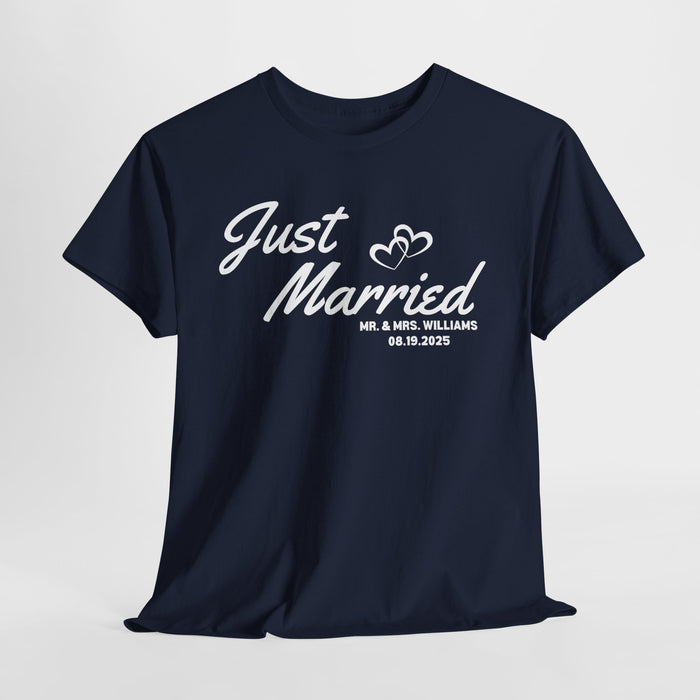 Personalized Just Married Shirt, Custom Wedding Shirt, Mr. and Mrs. Shirt, Newly Wed Shirt, Husband and Wife Shirt, Couple Matching Tee
