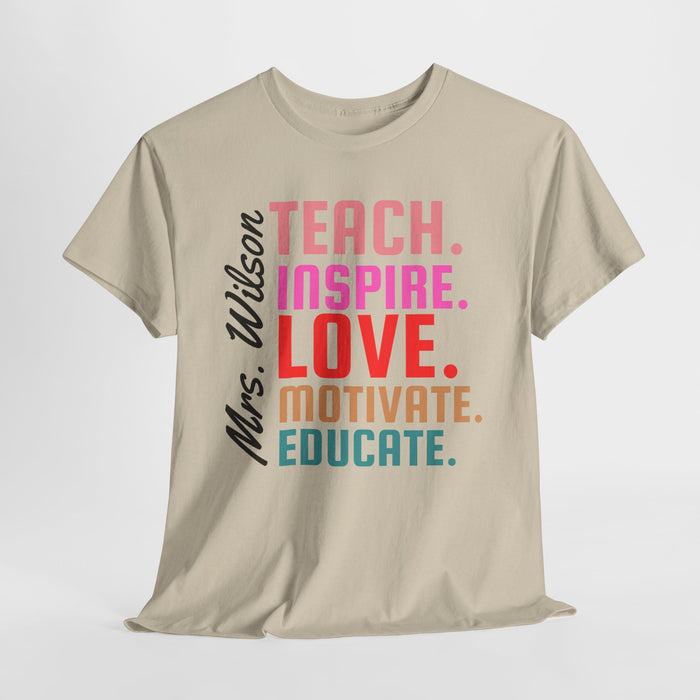 Personalized Name Teacher Shirt, Custom Teacher Shirt, Kindergarten Teacher Gift, Gift for Educators, Teacher Appreciation, Teacher's Day