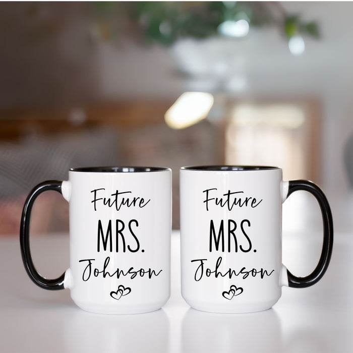 Personalized Future MRS. Mug, Custom Future MRS mug, Engagement Mug, Mr. and Mrs. Mug, Gift for Engage Couple, Bride Mug, Fiancee Mug