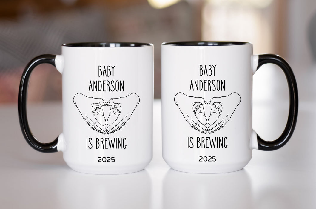 Image of Personalized Baby Is Brewing Mug 15oz Black