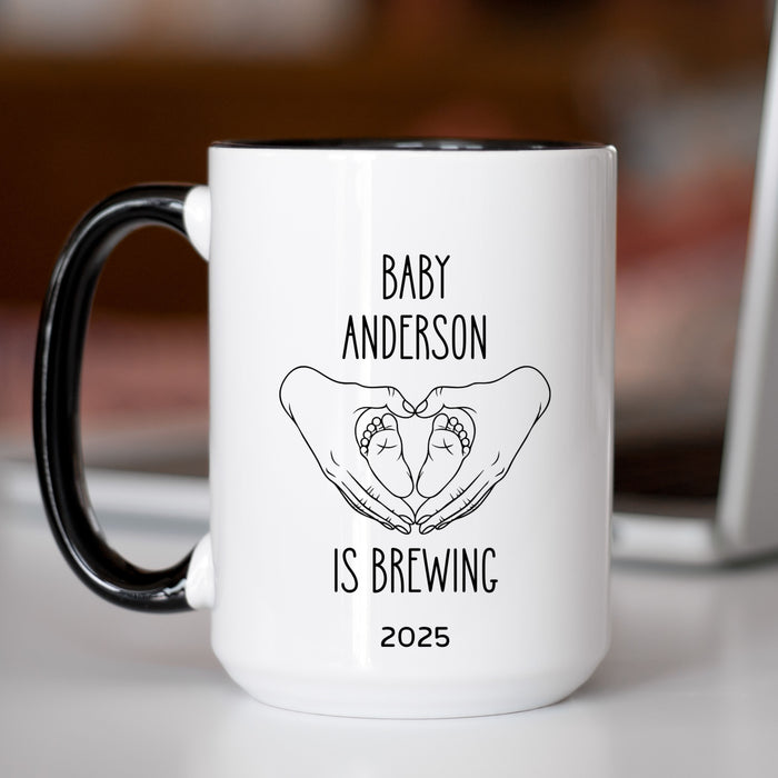 Image of Personalized Baby Is Brewing Mug 15oz Black