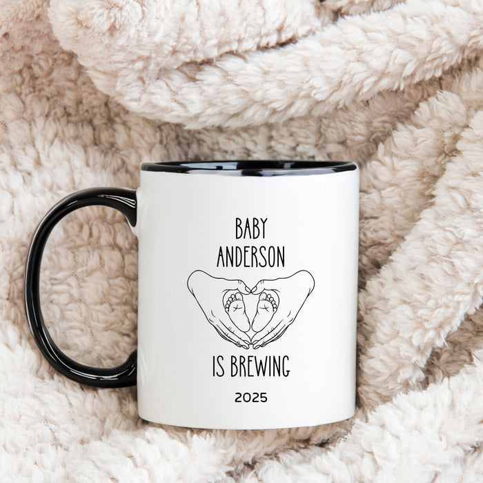Image of Personalized Baby Is Brewing Mug 11oz Black