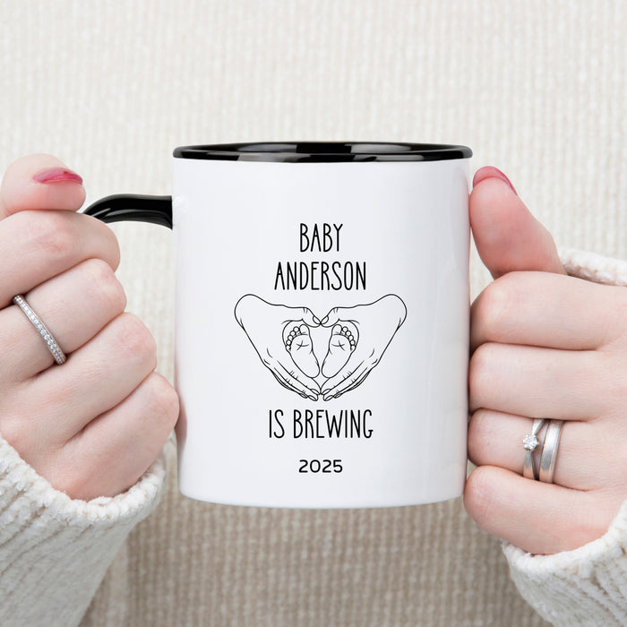 Image of Personalized Baby Is Brewing Mug 11oz Black