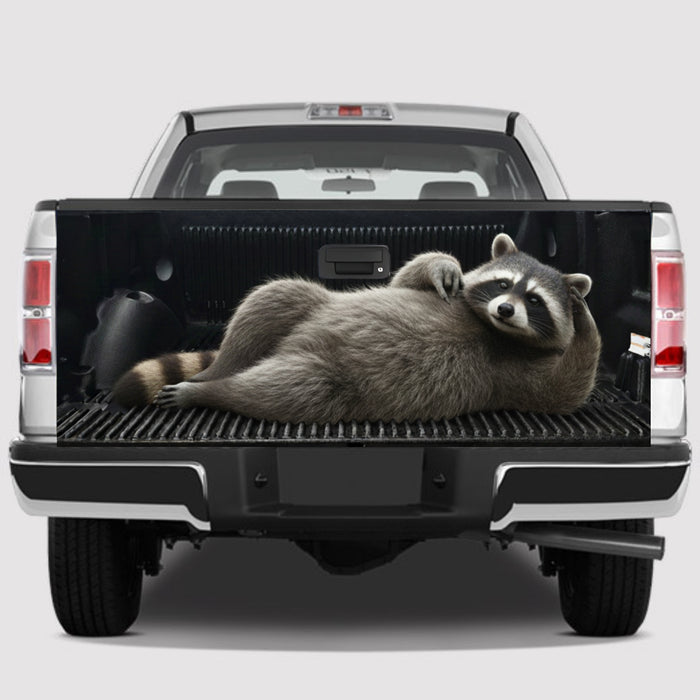 Funny Raccoon Tailgate Wrap - Realistic Animal Truck Decal