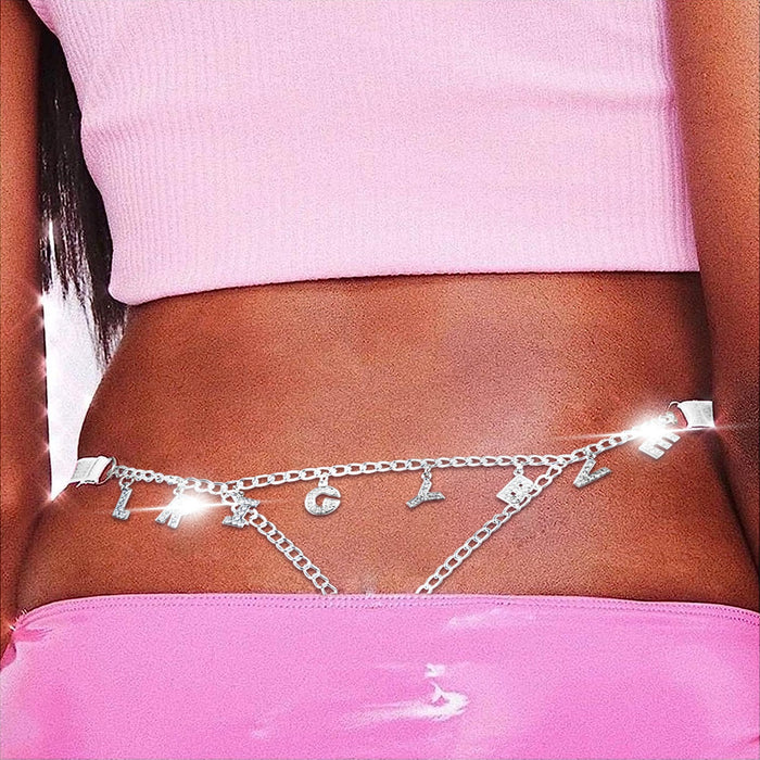 Custom Crystal Letter Chain G-string