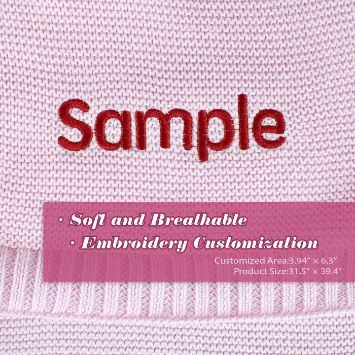 Custom Embroidered Knitted Baby Blanket