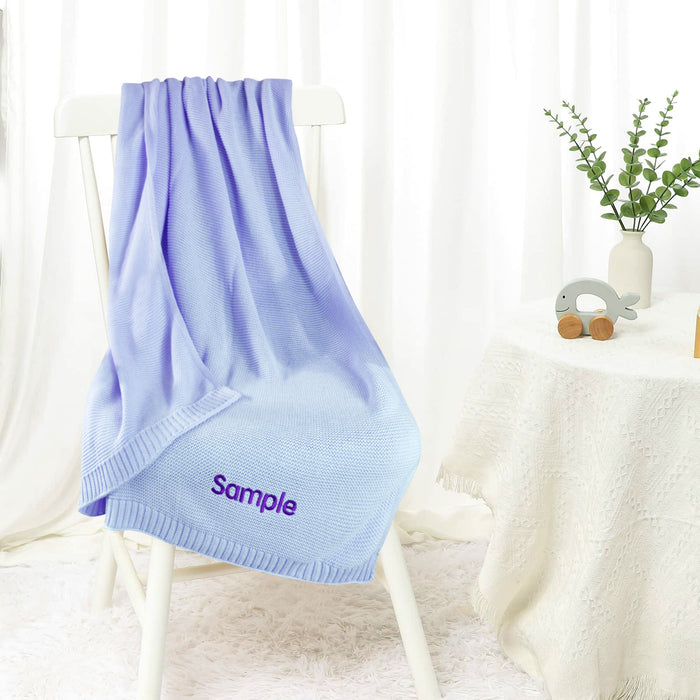 Custom Embroidered Knitted Baby Blanket