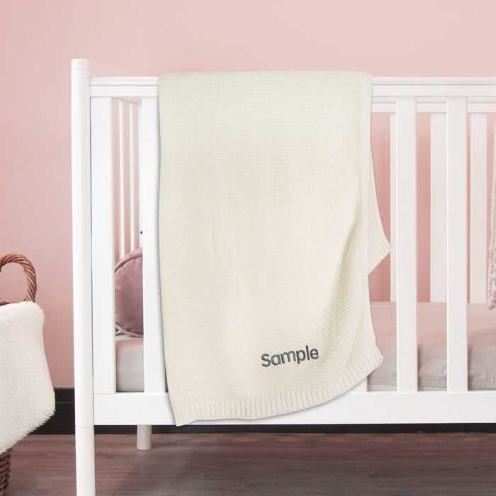 Custom Embroidered Knitted Baby Blanket