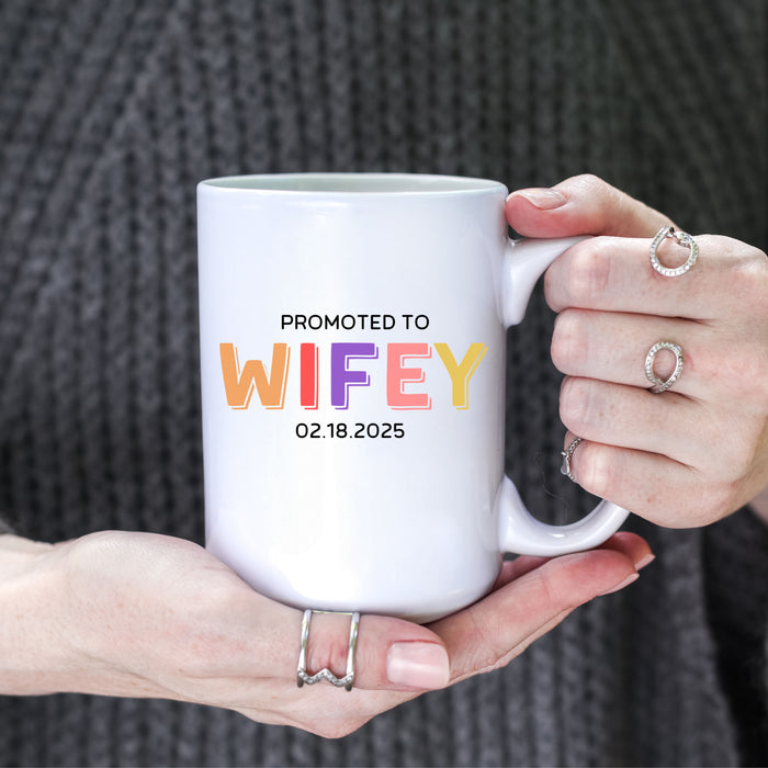 Personalized Mr & Mrs Mug, Husband and Wife Mug, Promoted to Wifey Hubby, Custom Mr. Mrs Mug, New Bride and Groom Gift, Valentines Gift