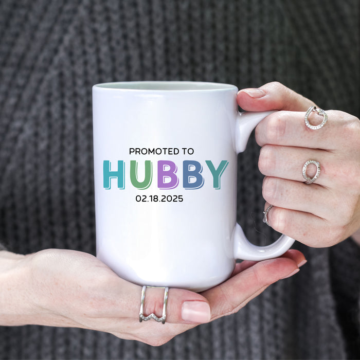 Personalized Mr & Mrs Mug, Husband and Wife Mug, Promoted to Wifey Hubby, Custom Mr. Mrs Mug, New Bride and Groom Gift, Valentines Gift