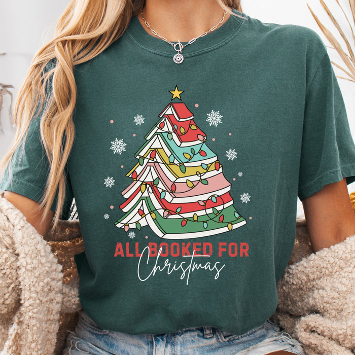 All Booked For Christmas Comfort Colors Shirt