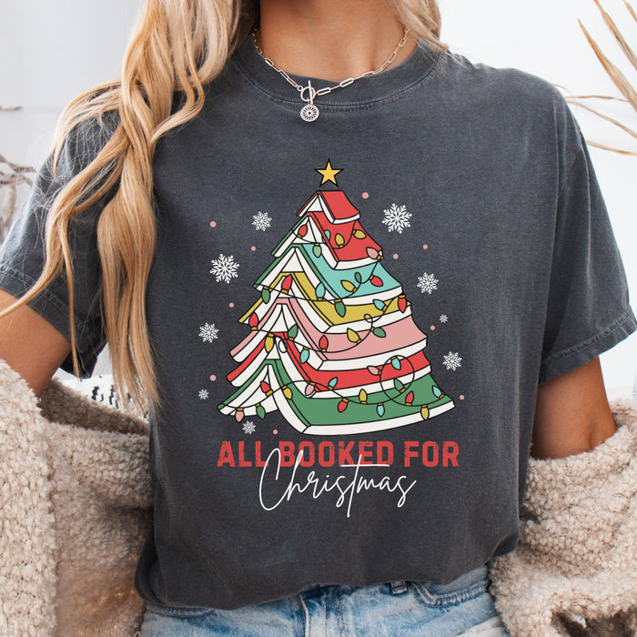 All Booked For Christmas Comfort Colors Shirt